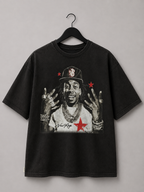 Vintage-Inspired Rapper Graphic Oversized T-Shirt – Black