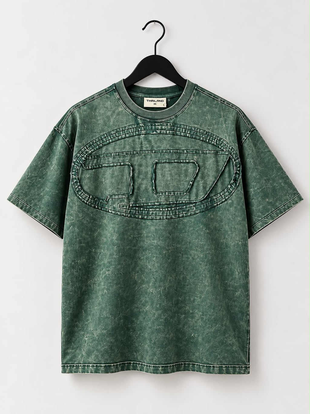 Vintage Mineral Wash Cut-Out Graphic Oversized T-Shirt