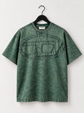 Vintage Mineral Wash Cut-Out Graphic Oversized T-Shirt