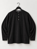 Relaxed-Fit Textured Cotton Henley