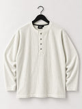 Relaxed-Fit Textured Cotton Henley