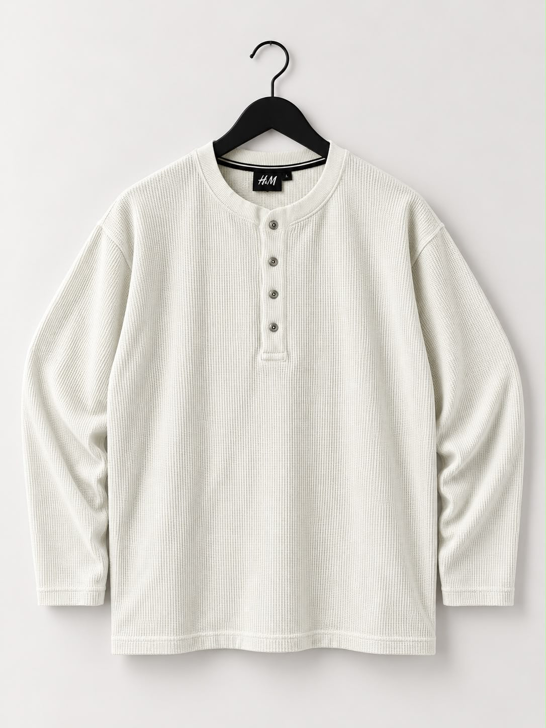 Relaxed-Fit Textured Cotton Henley