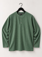 Relaxed-Fit Textured Cotton Henley
