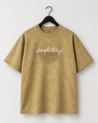 "Simple Things" Acid-Wash Oversized Tee [ Black and Desert Sand]
