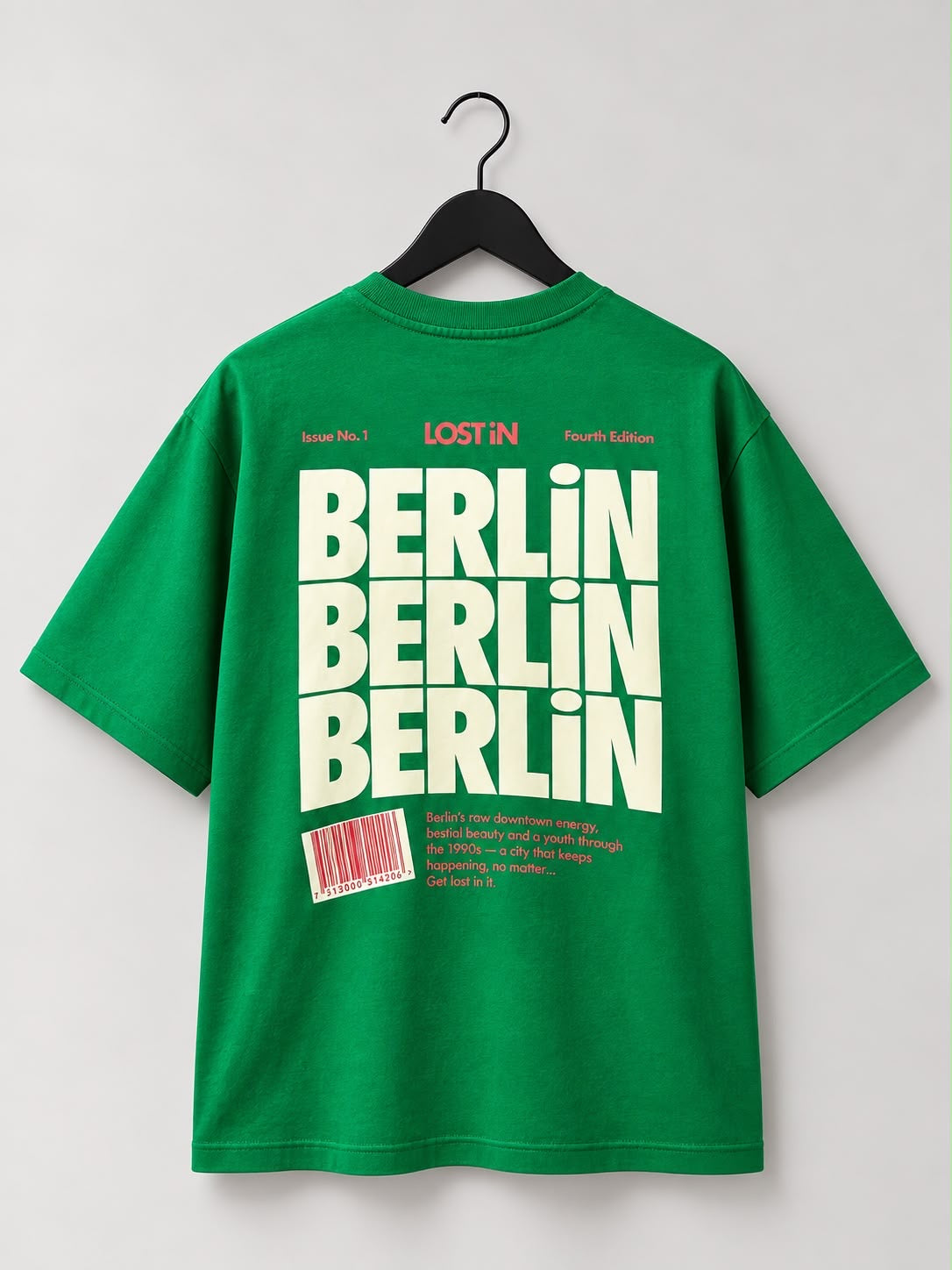 "Lost in Berlin" Edition Heavyweight Oversized Tee [Black and Green]