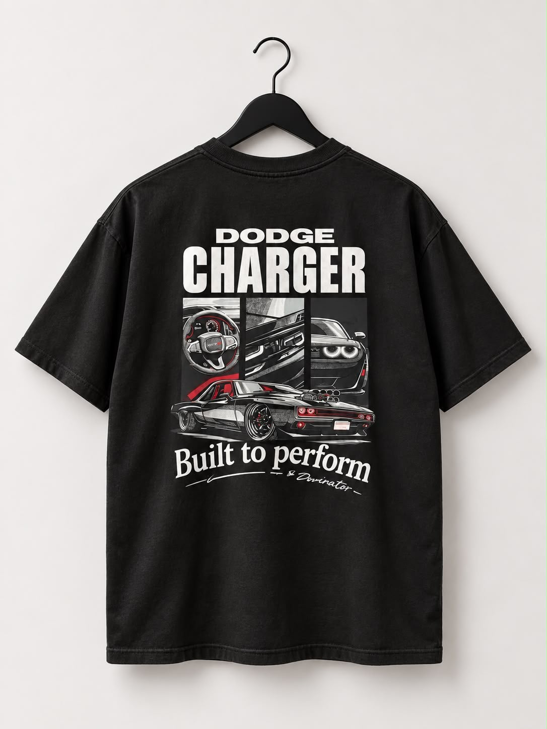 Dodge Charger Dominator Boxy Fit Heavyweight Streetwear T-Shirt