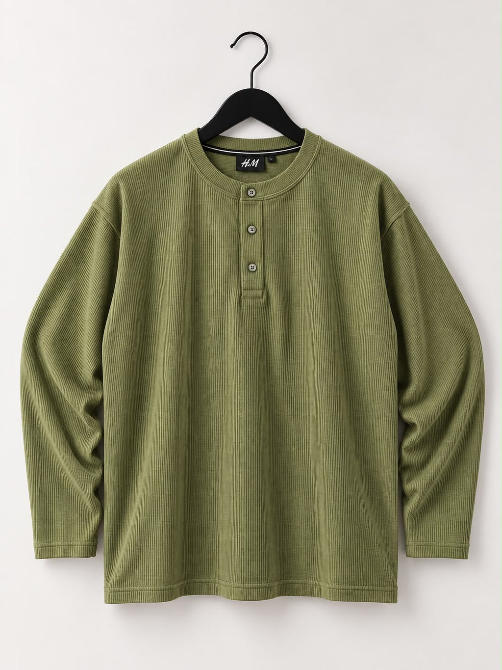 Relaxed-Fit Textured Cotton Henley
