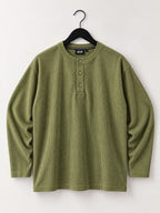 Relaxed-Fit Textured Cotton Henley