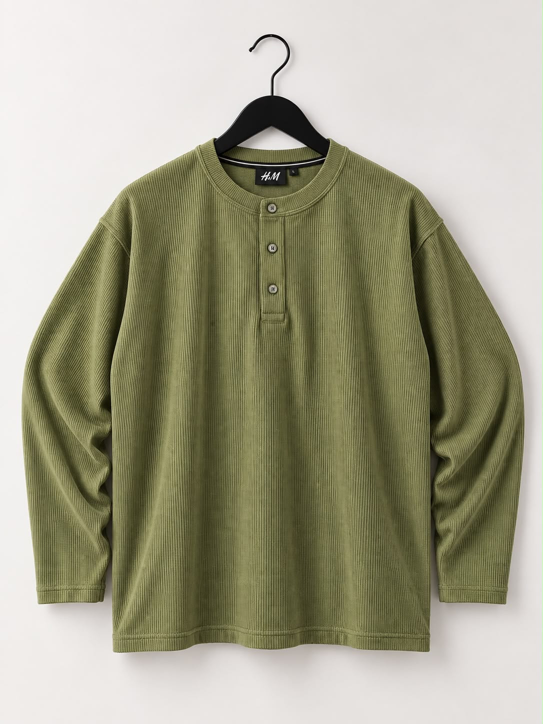 Relaxed-Fit Textured Cotton Henley