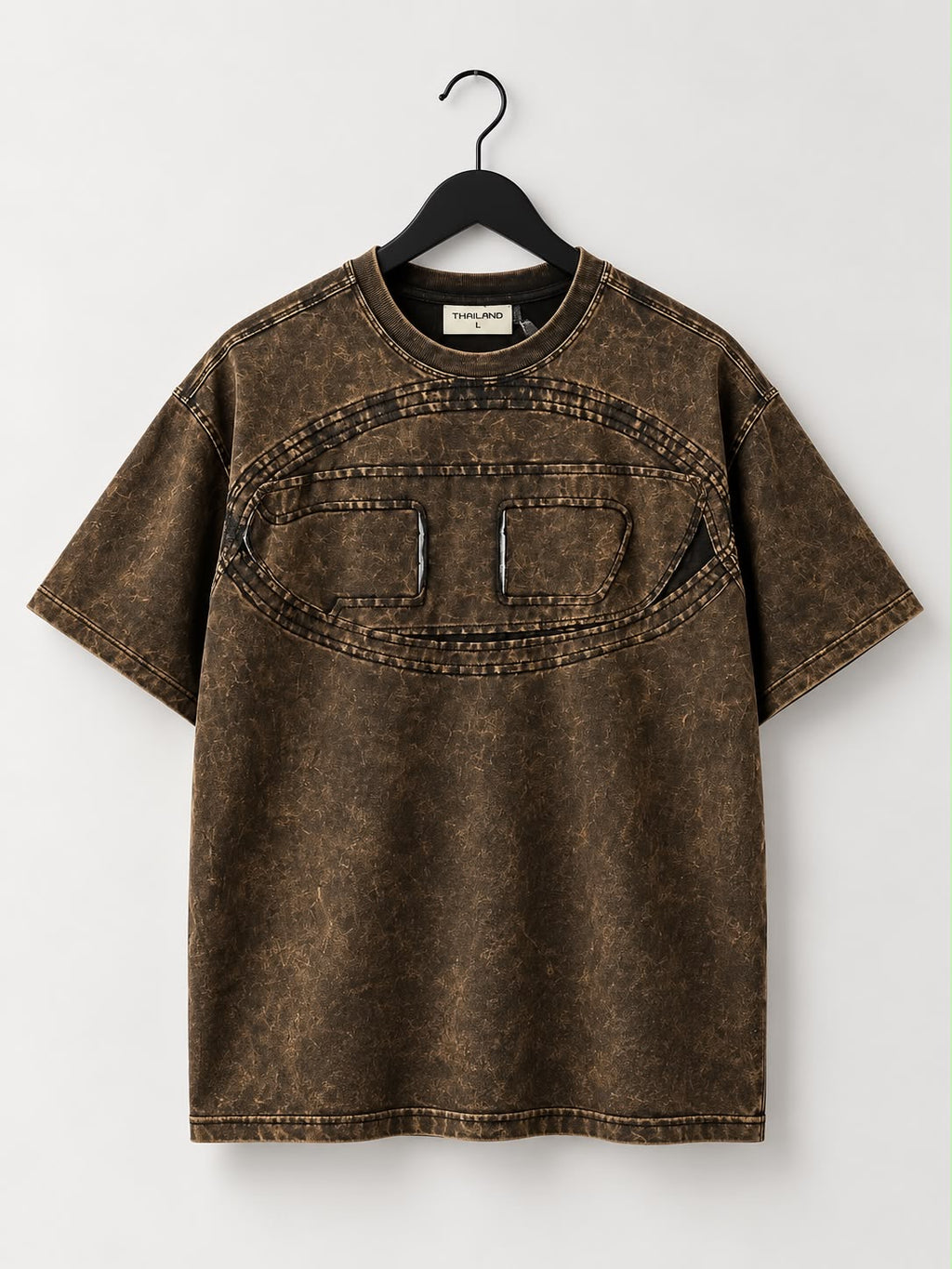 Vintage Mineral Wash Cut-Out Graphic Oversized T-Shirt