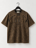 Vintage Mineral Wash Cut-Out Graphic Oversized T-Shirt