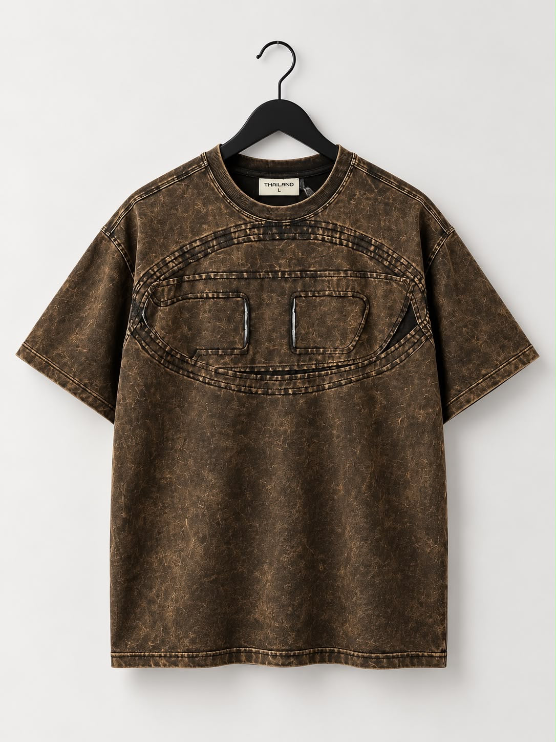 Vintage Mineral Wash Cut-Out Graphic Oversized T-Shirt