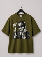 Olive Green Signature Graphic Tee — Premium Vintage Streetwear