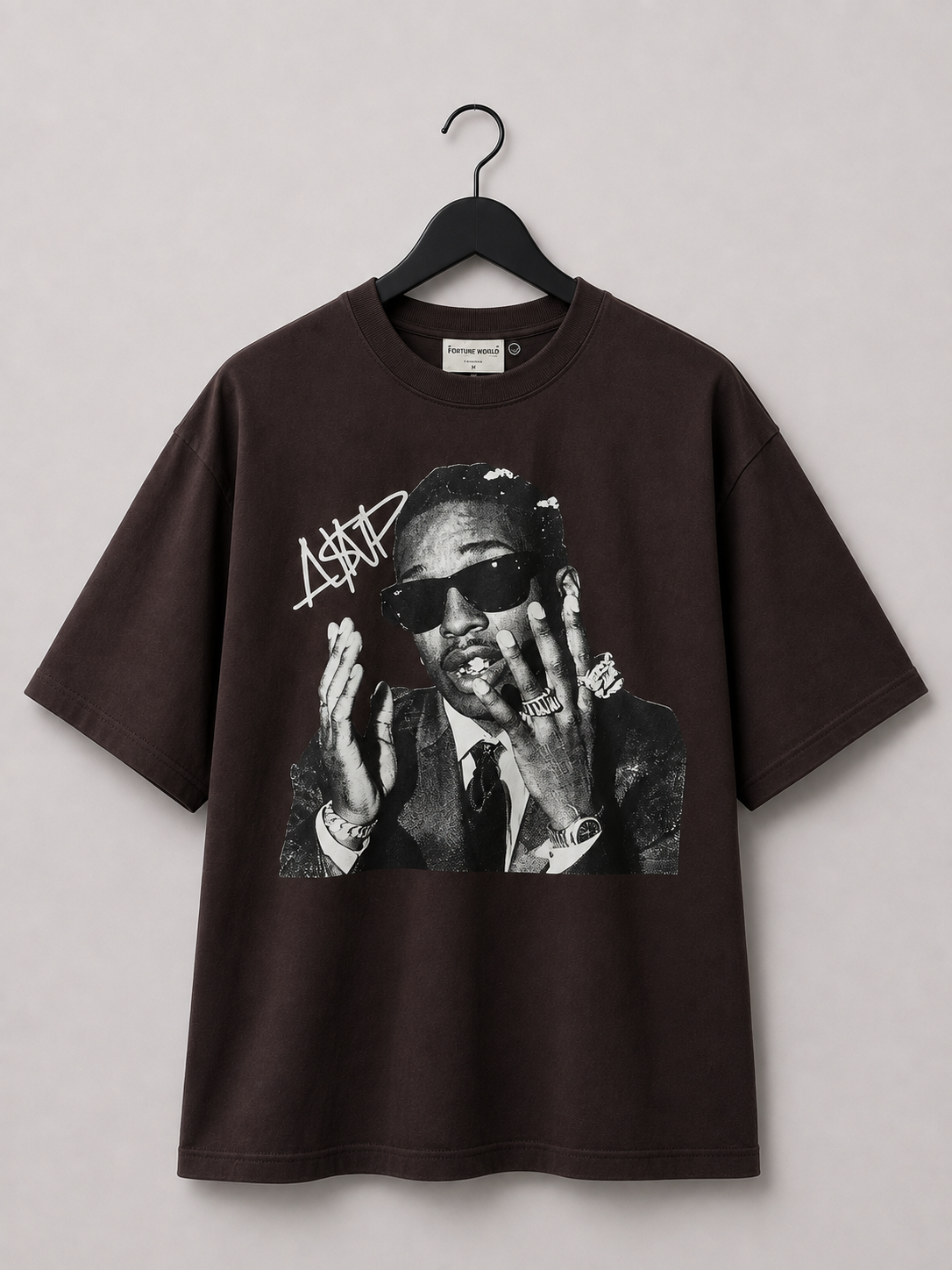 Brown Signature Graphic Tee , Premium Vintage Streetwear