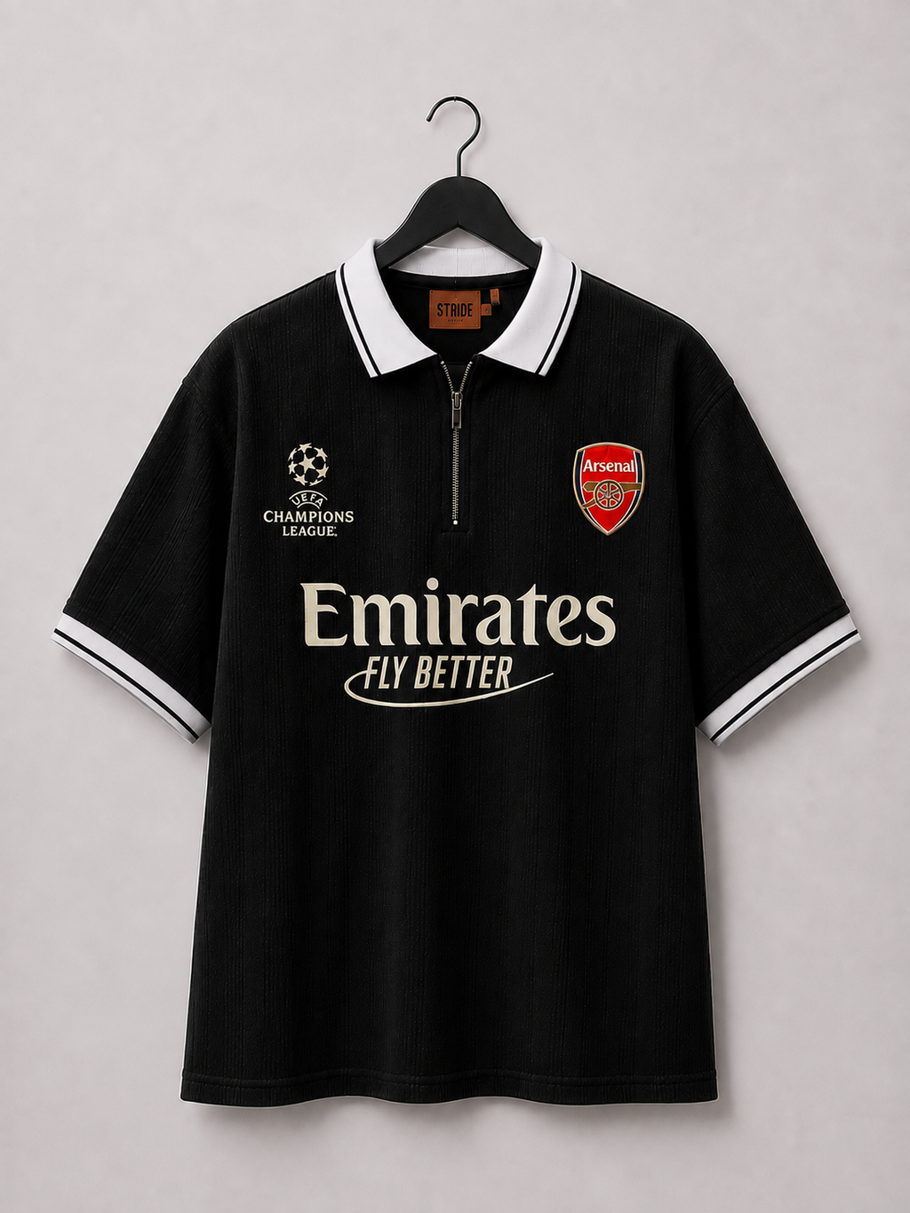 Vintage Arsenal Polo, Modern Streetwear.  Black