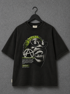 Vintage Graphic Streetwear T-Shirt – Black & Neon Green