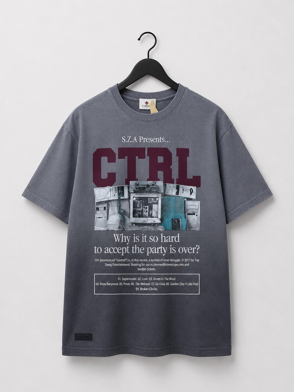 CTRL Premium Oversized T-shirt(Blue gray & Black)