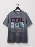 CTRL Premium Oversized T-shirt(Blue gray & Black)