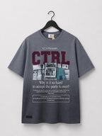 CTRL Premium Oversized T-shirt(Blue gray & Black)