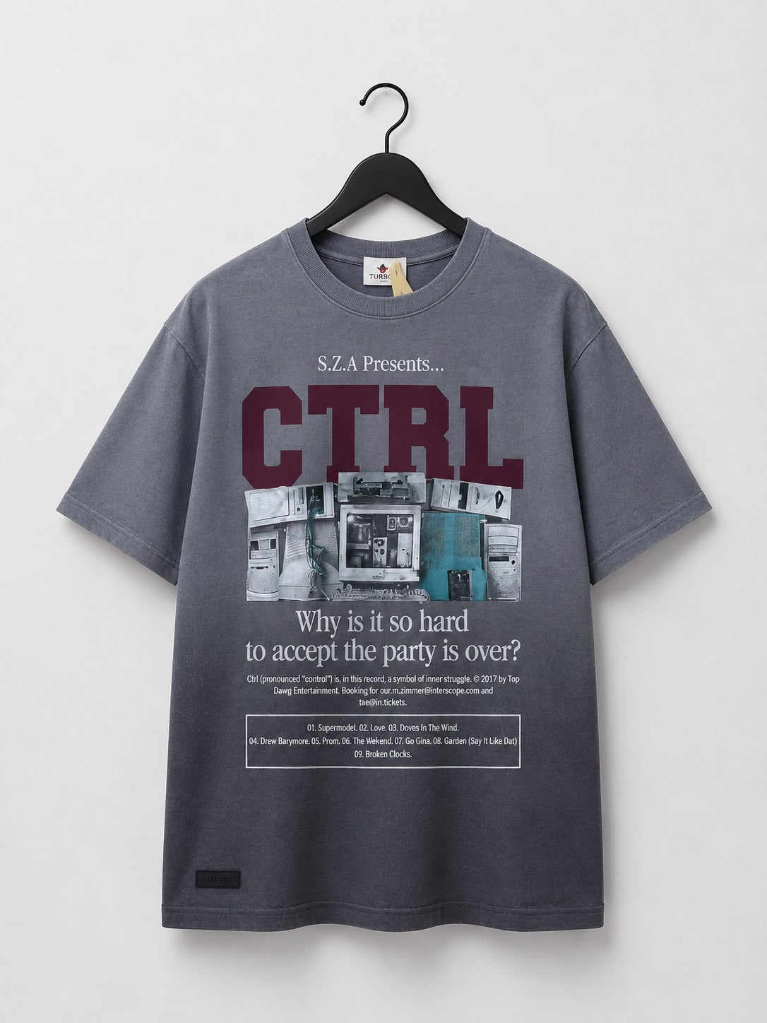 CTRL Premium Oversized T-shirt(Blue gray & Black)